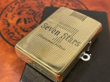 Zippo Oil Lighter Seven Stars Gold Brass Zippo Lighter New Smoking Item Unused Starting at ¥1