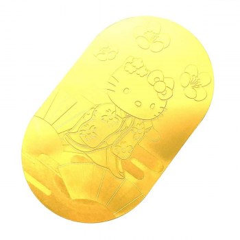 Hello Kitty Gold Coin Oval 15.5g 24k Pure Gold Collection